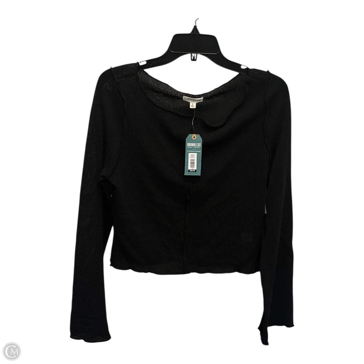 Top Long Sleeve Basic By Earthbound In Black, Size: L