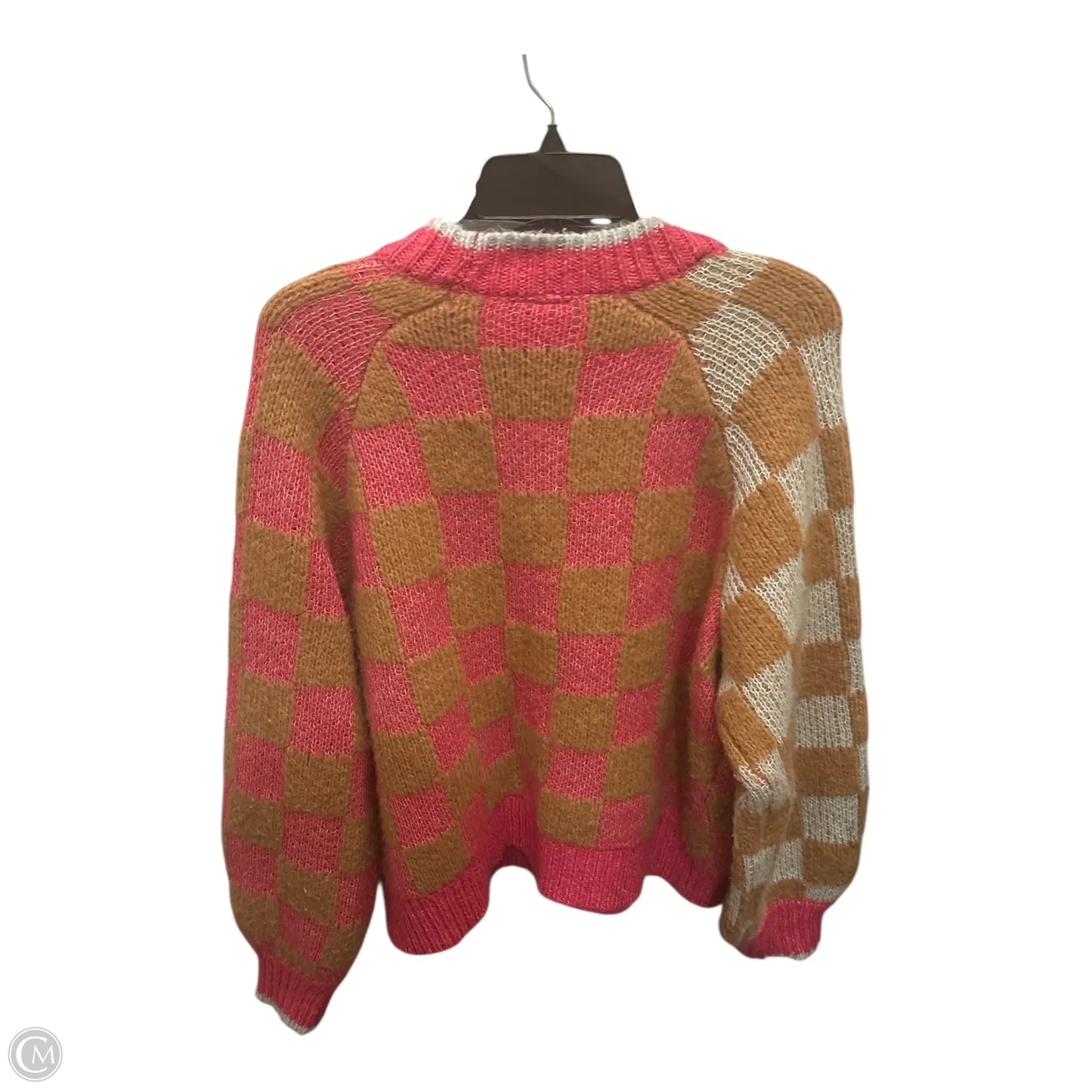 Sweater Cardigan By Torrid In Checkered Pattern, Size: L