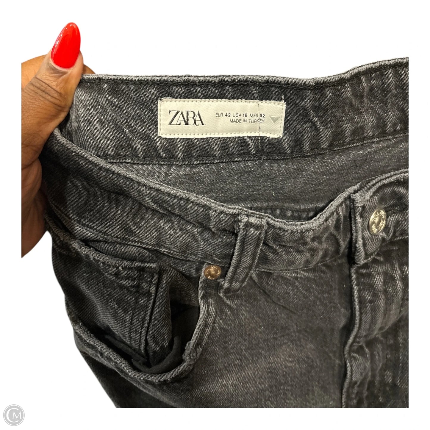 Jeans Straight By Zara In Grey, Size: 10