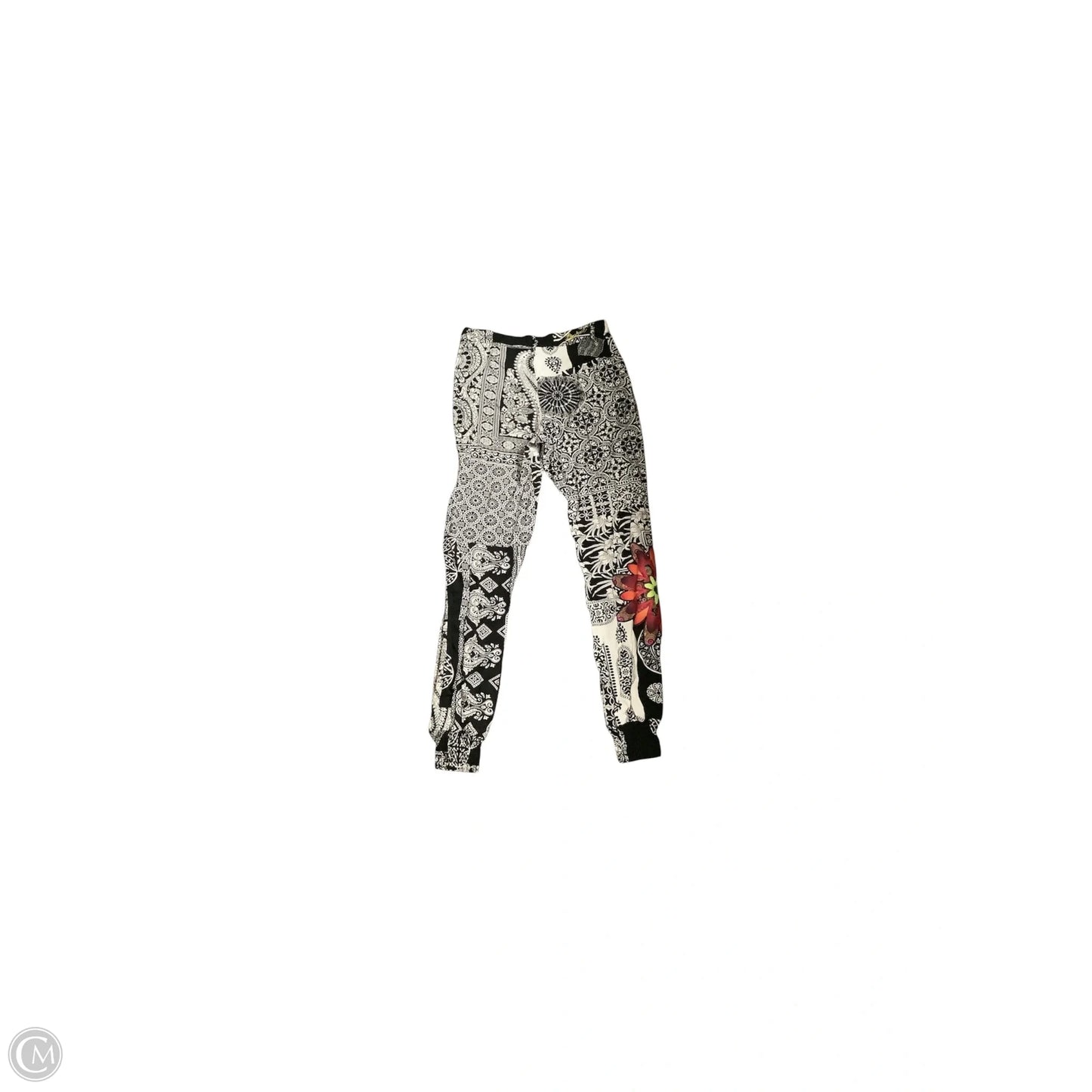 Pants Joggers By Desigual In Black & White, Size: S