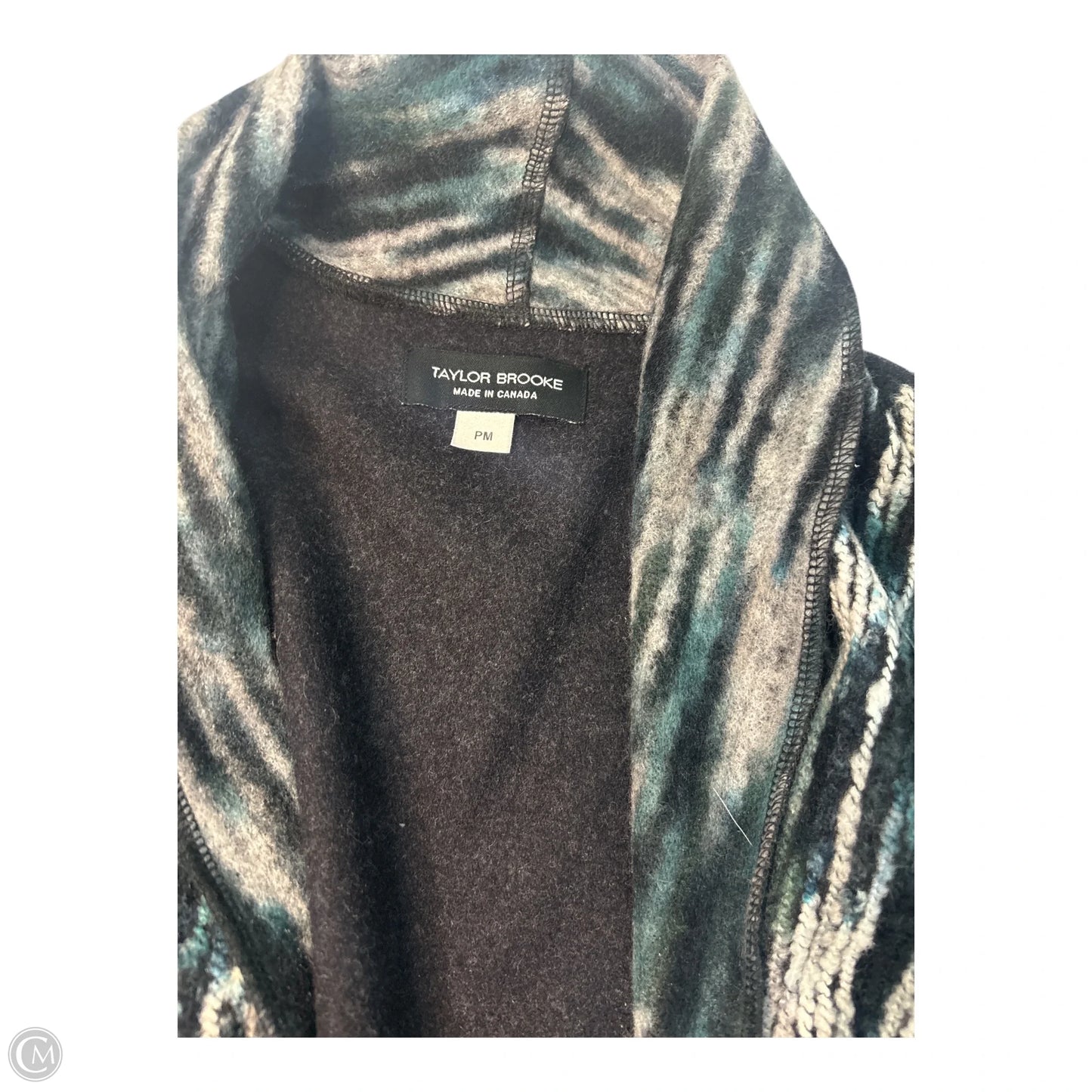 Sweater Cardigan By Clothes Mentor In Black & Green, Size: Mp