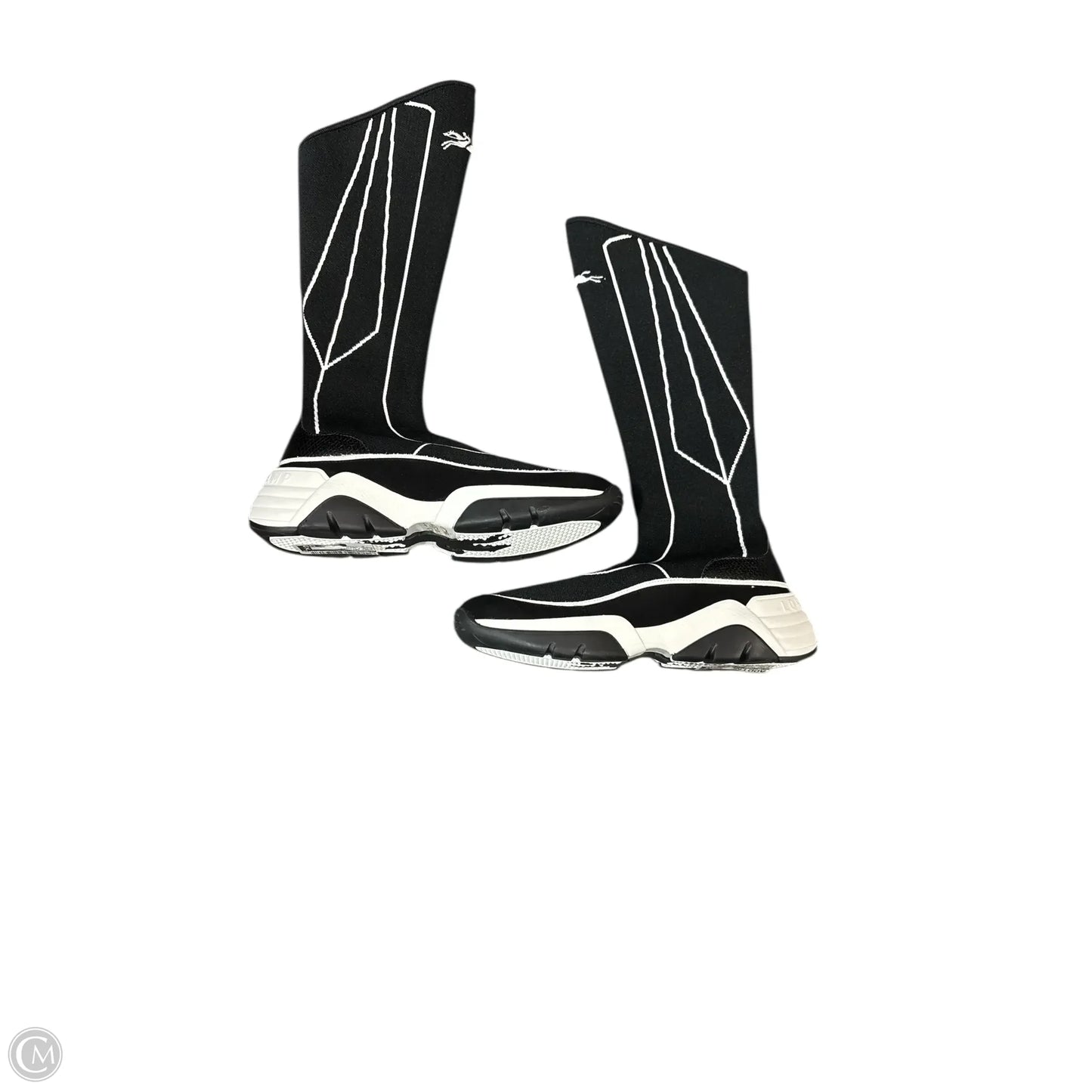 Shoes Designer By Longchamp In Black & White, Size: 6