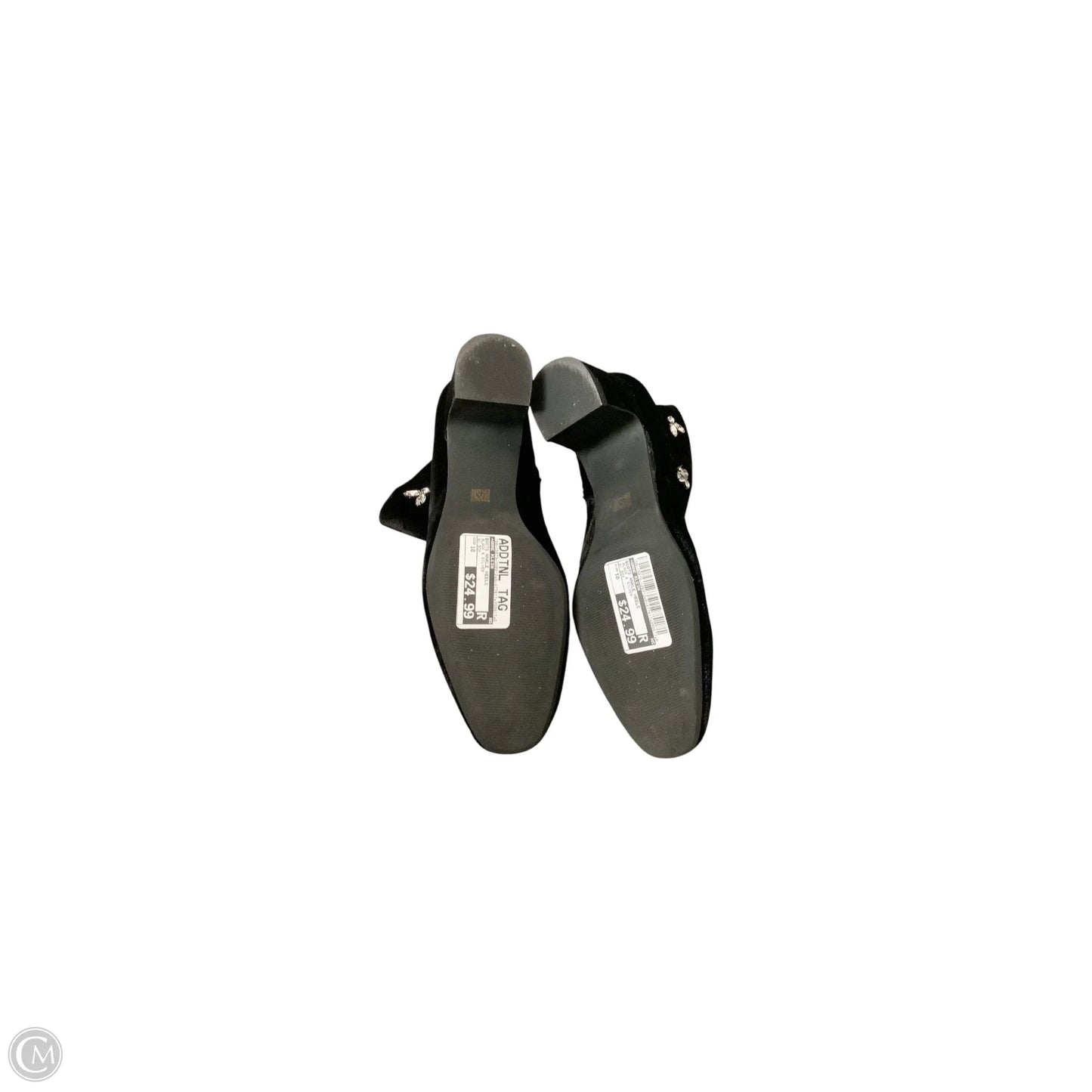 Boots Ankle Heels By Anne Klein In Black & Silver, Size: 10