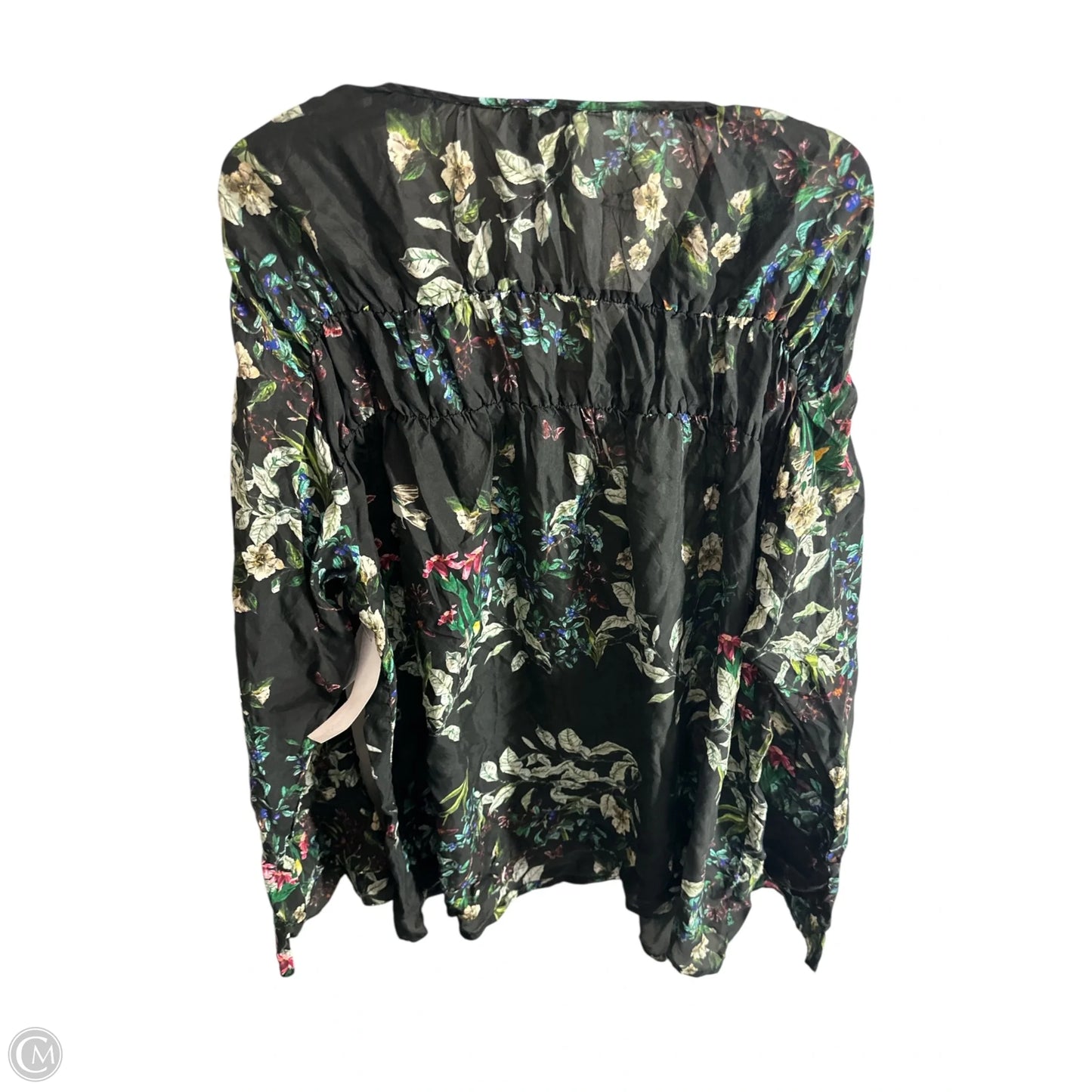 Top Long Sleeve By Johnny Was In Black & Green, Size: 1x