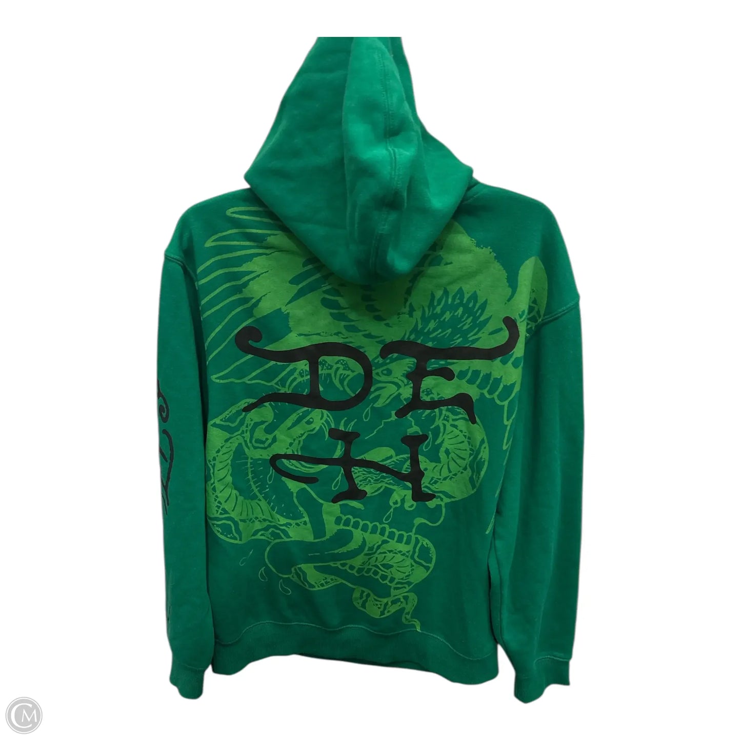 Sweatshirt Hoodie By Ed Hardy In Green, Size: M
