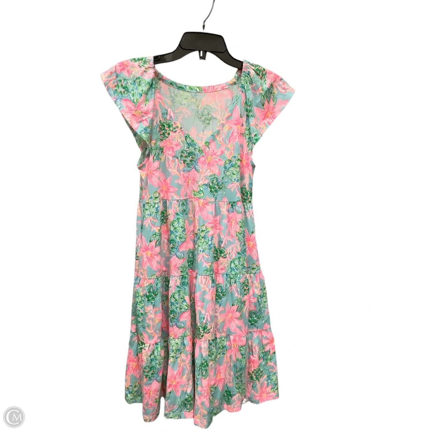 Dress Casual Midi By Lilly Pulitzer In Green & Pink, Size: Xxs