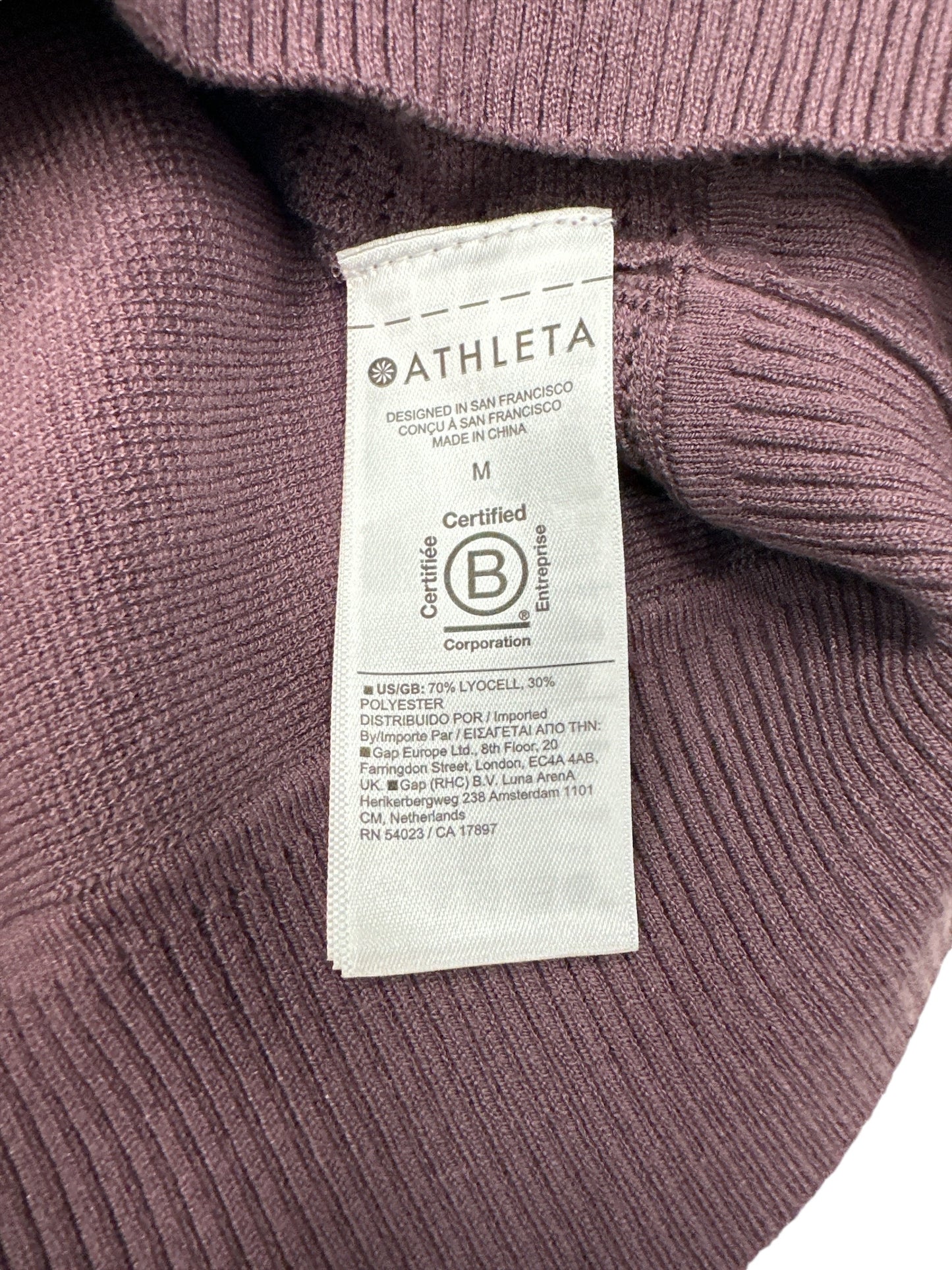 Top Long Sleeve Basic By Athleta In Purple, Size: M