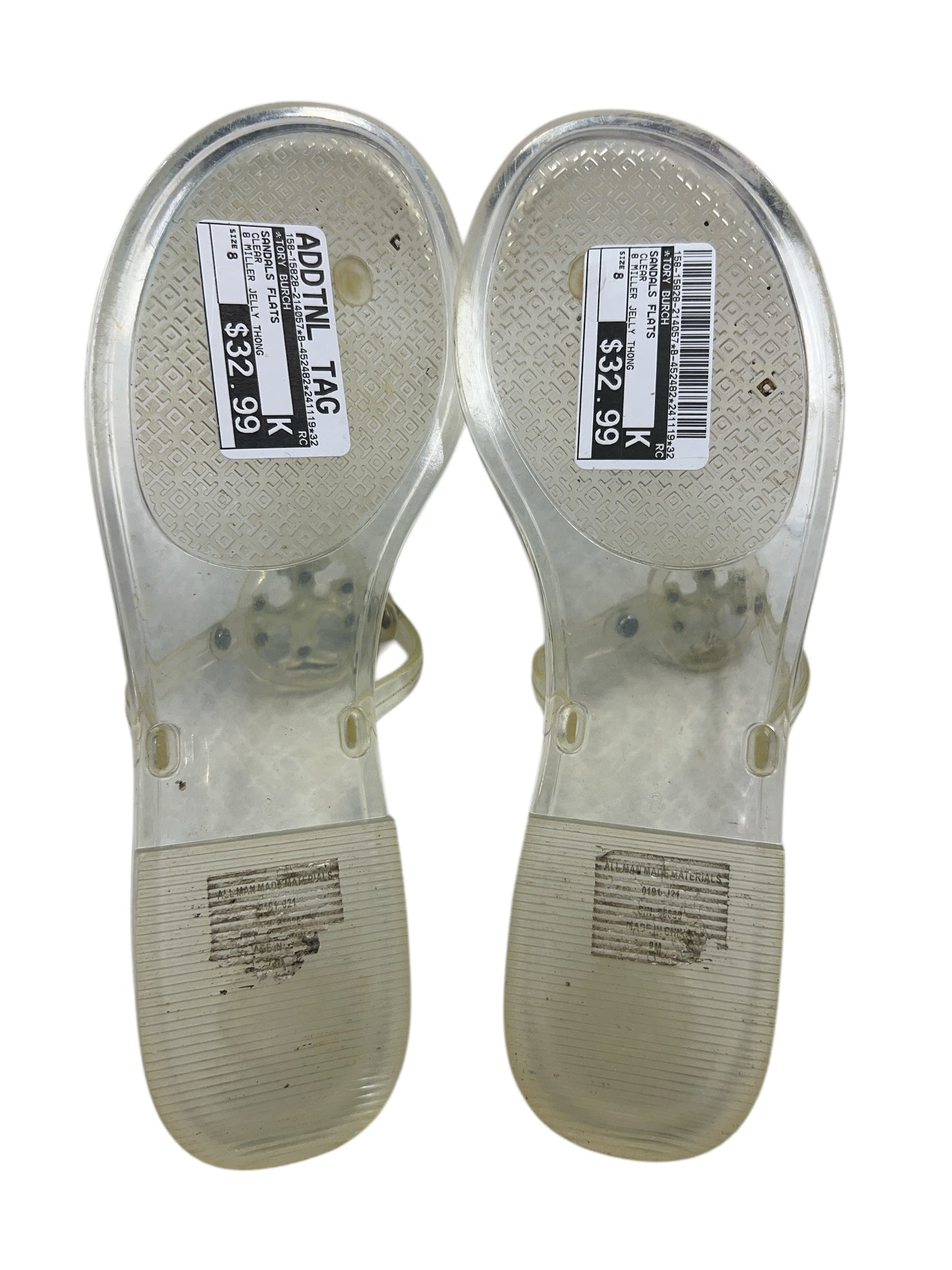 Sandals Flats By Tory Burch In Clear, Size: 8