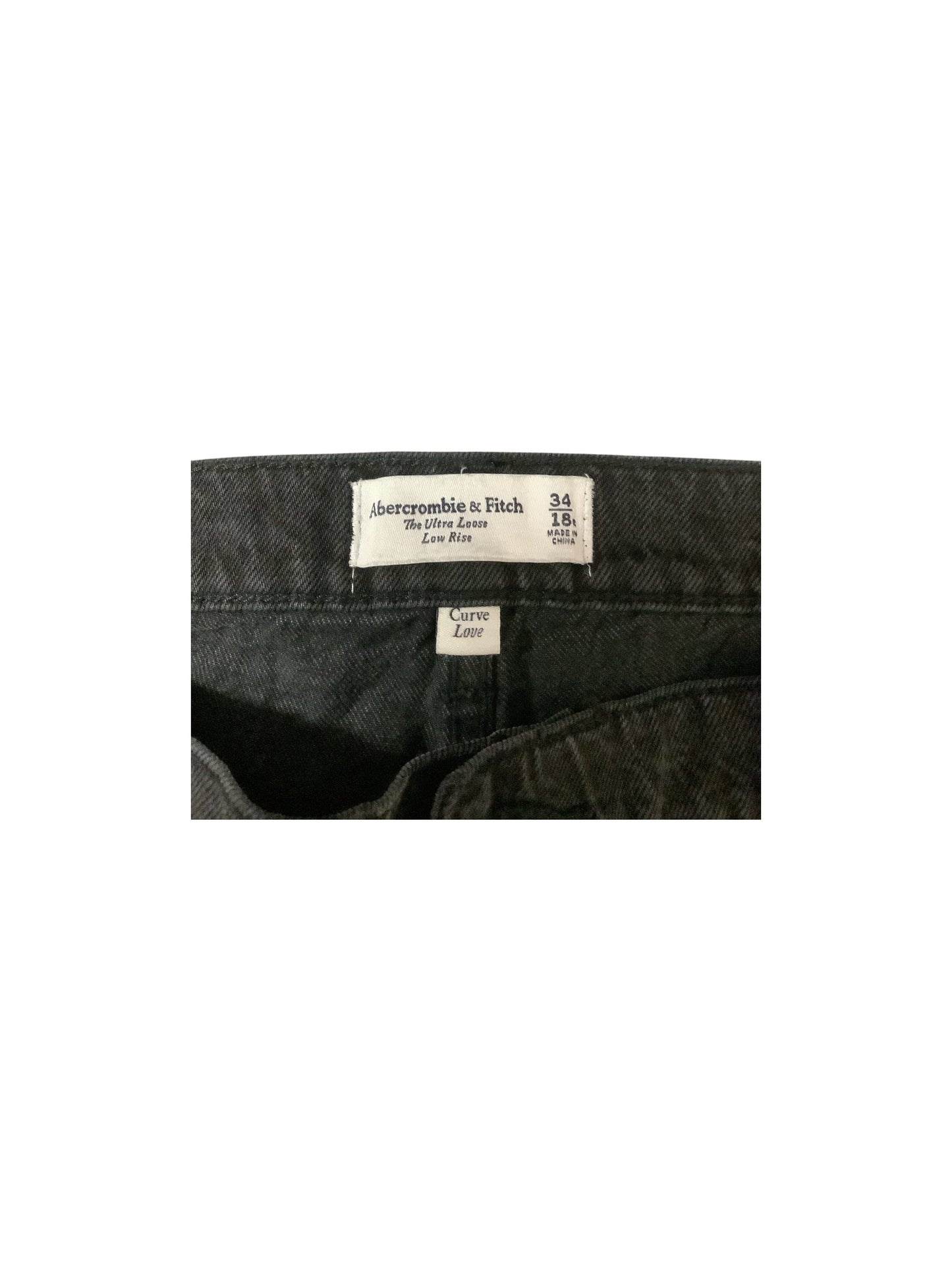 Jeans Wide Leg By Abercrombie And Fitch In Black, Size: 18