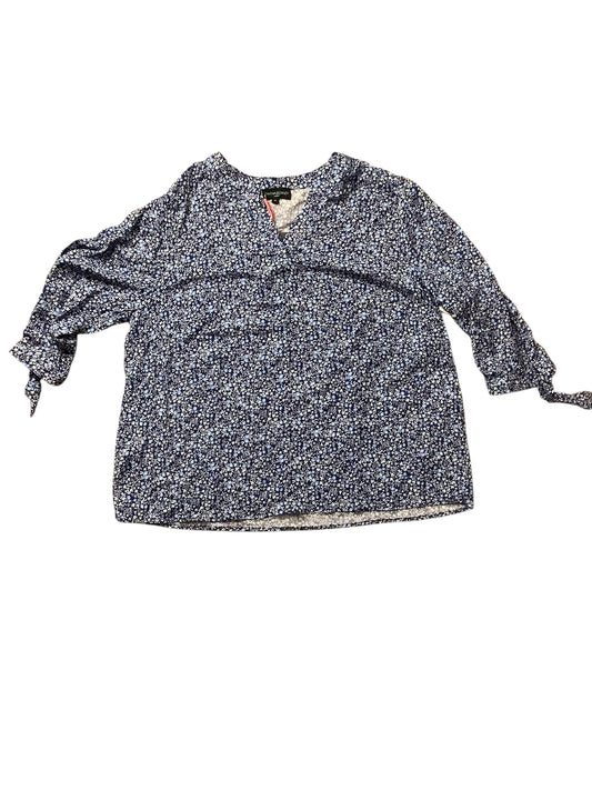 Top Long Sleeve Basic By Cynthia Rowley In Blue, Size: 1x