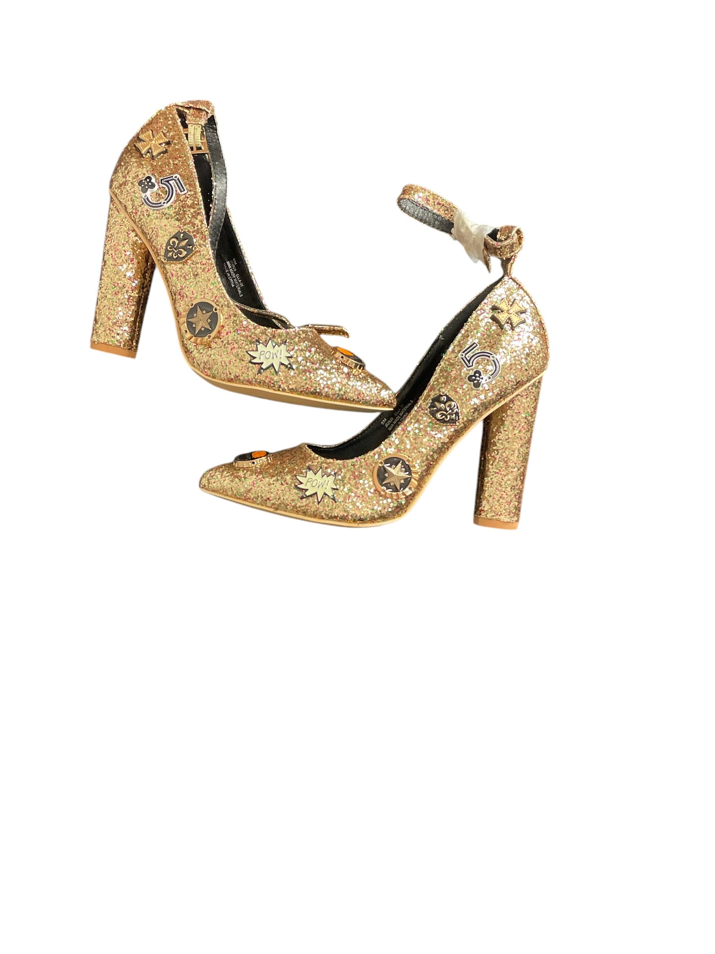 Shoes Heels Block By Clothes Mentor In Gold, Size: 9