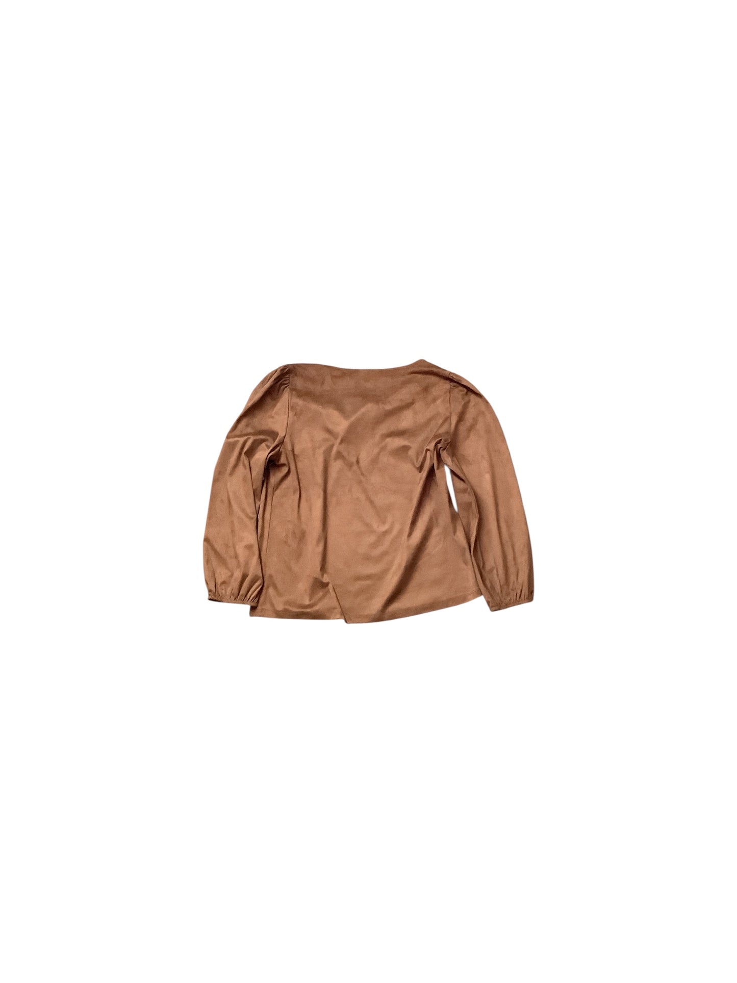 Top Long Sleeve Basic By Morgan Taylor In Brown, Size: M