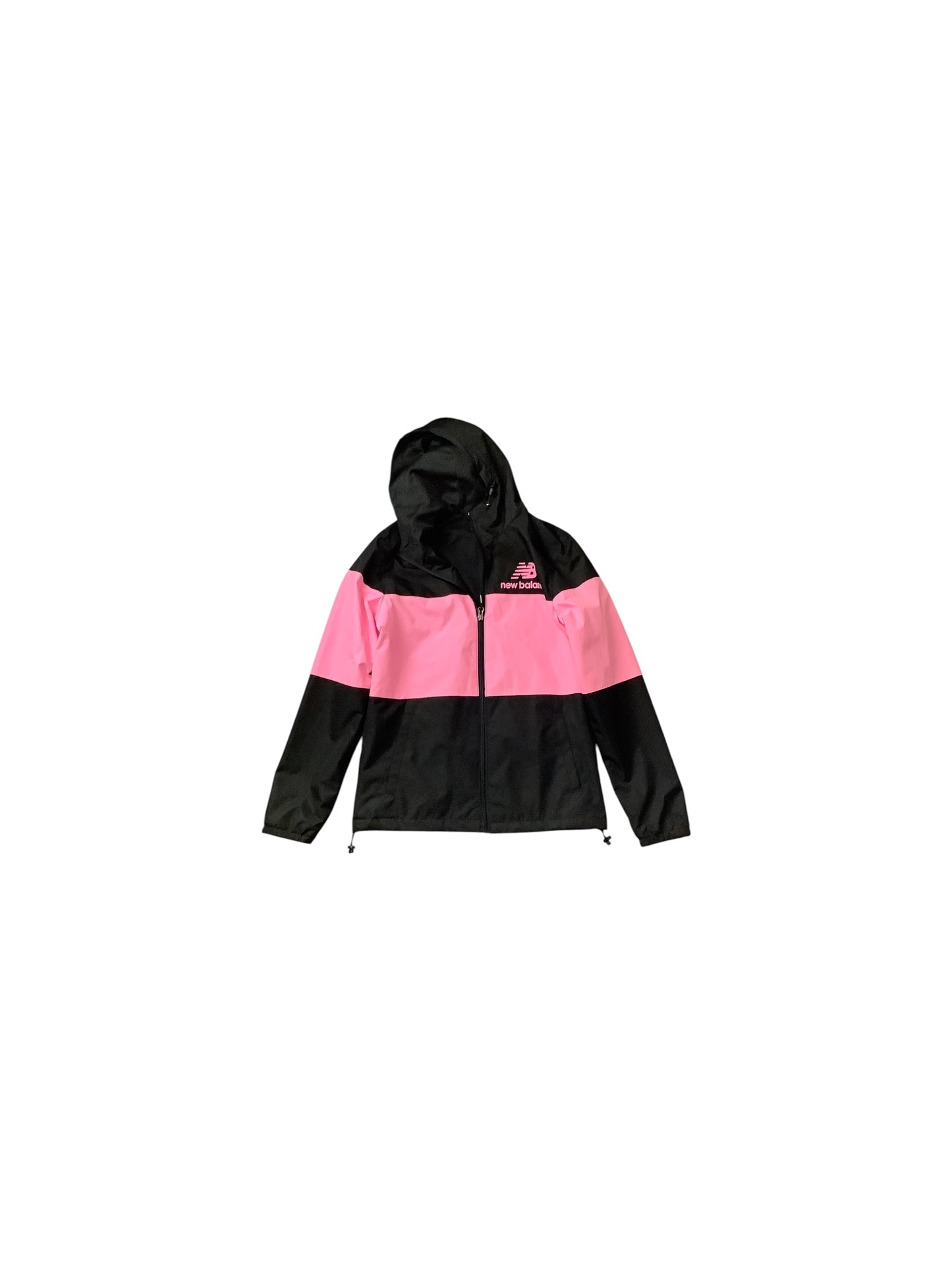 Jacket Windbreaker By New Balance In Black & Pink, Size: M