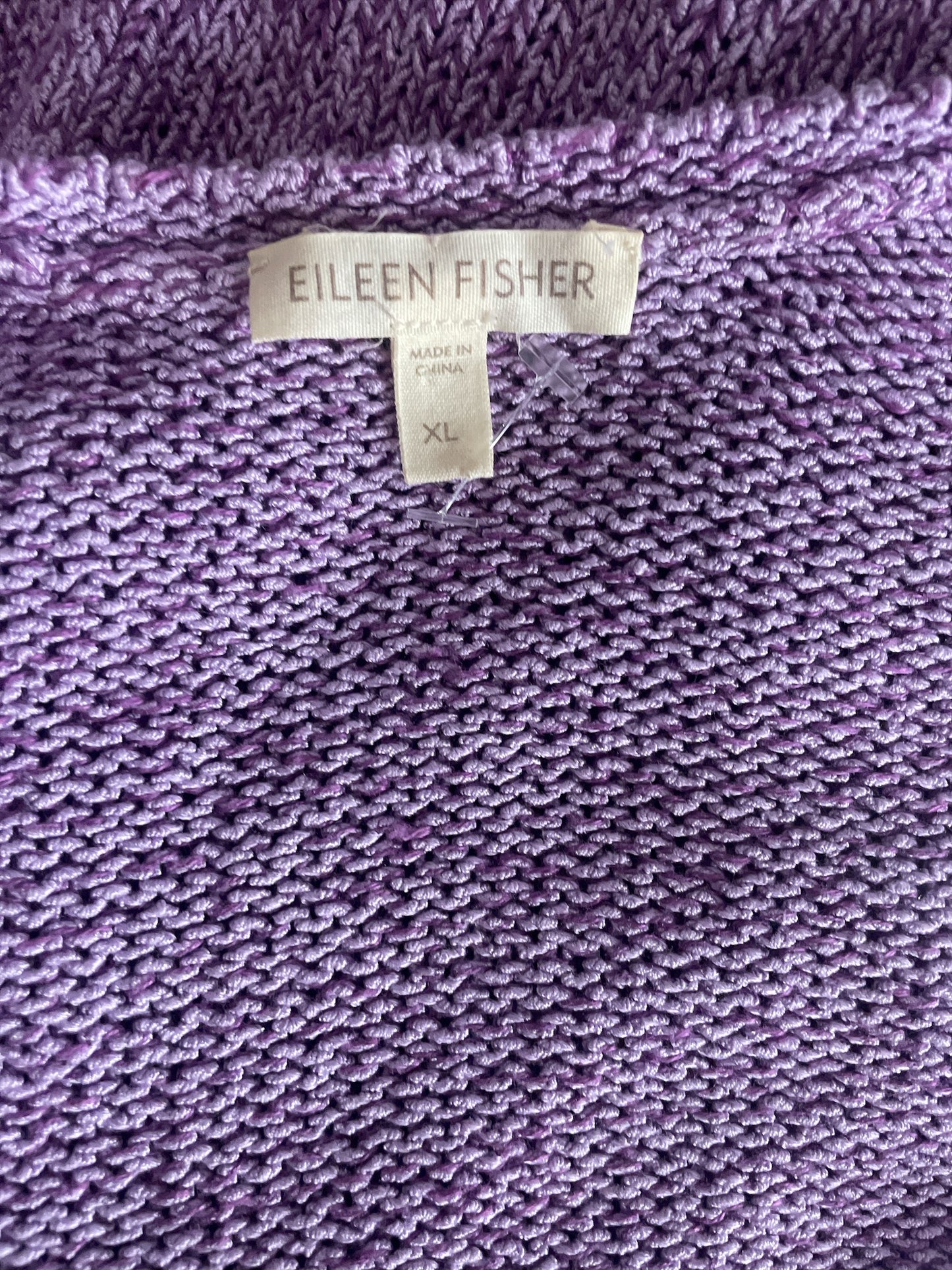 Sweater Short Sleeve By Eileen Fisher In Purple, Size: Xl