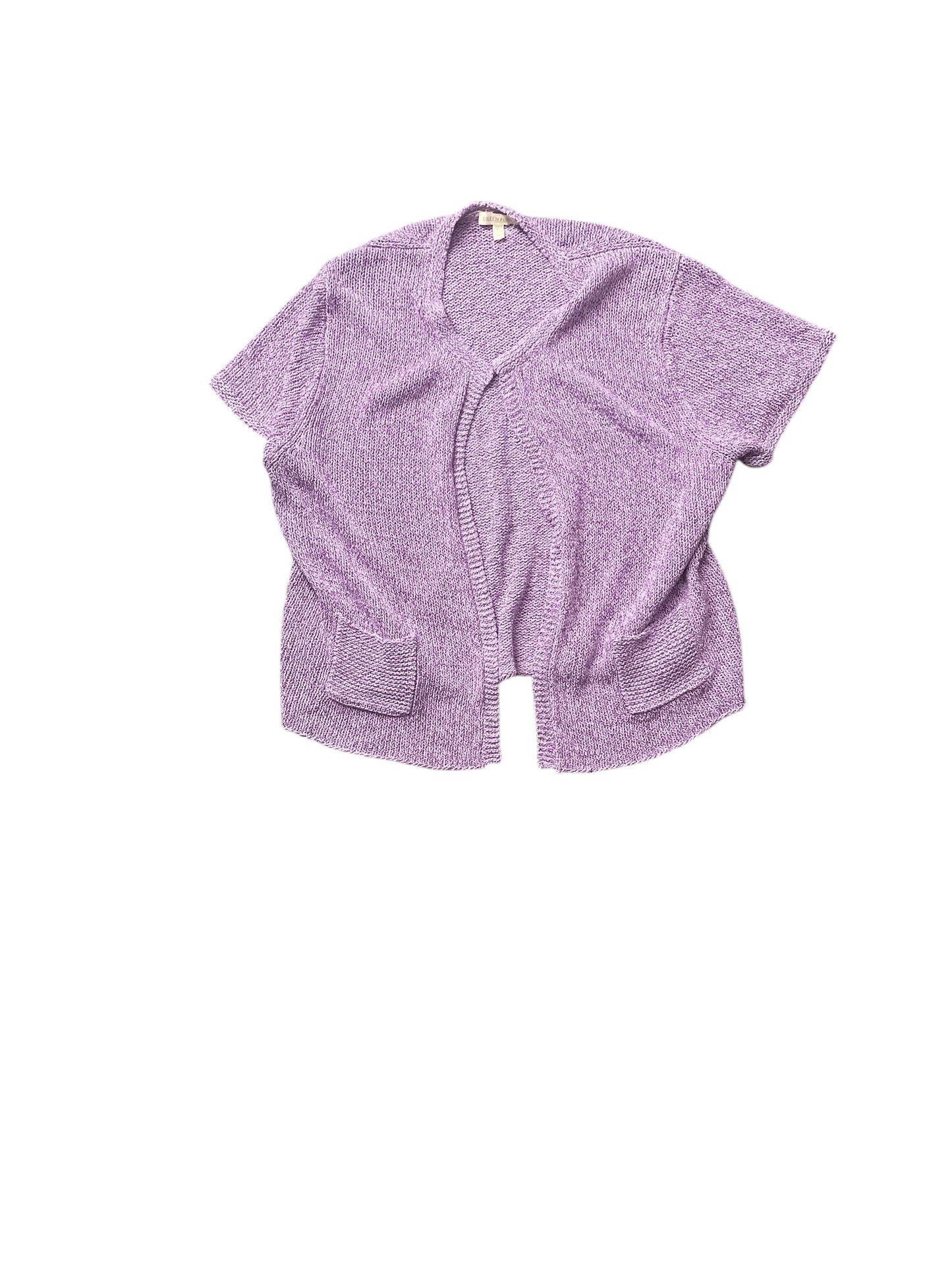 Sweater Short Sleeve By Eileen Fisher In Purple, Size: Xl