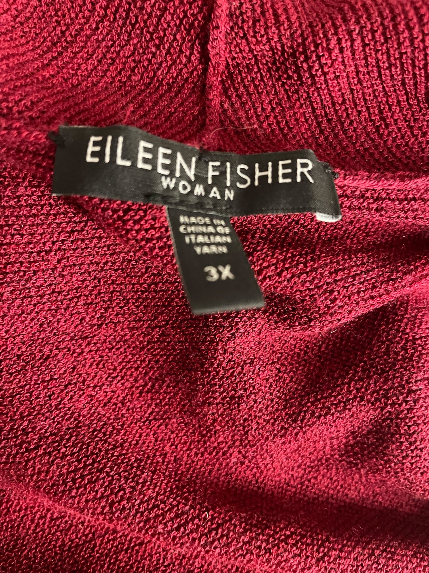 Sweater Cardigan By Eileen Fisher In Red, Size: 3x