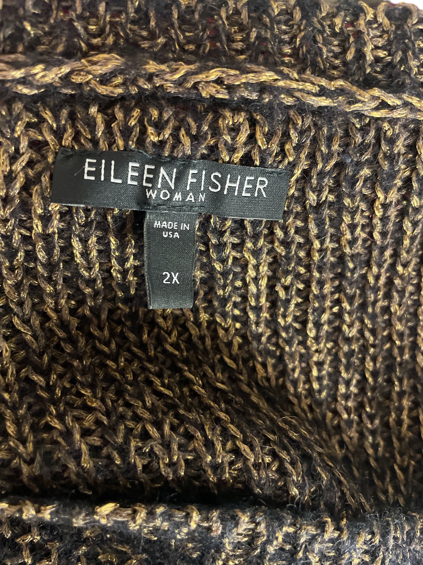 Sweater By Eileen Fisher In Gold, Size: 2x