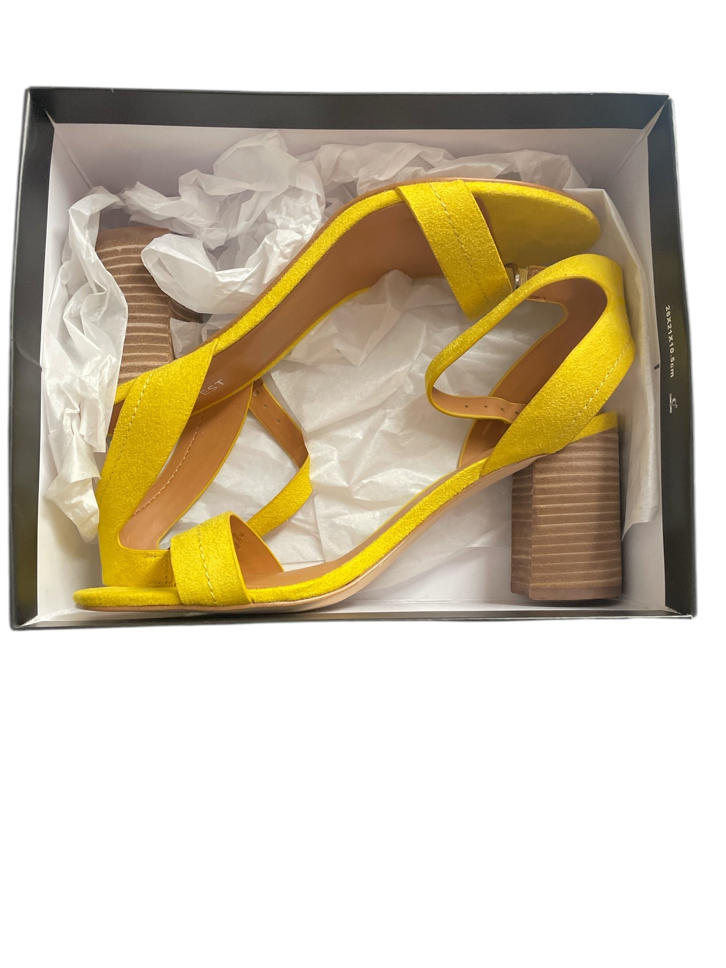 Sandals Heels Block By Nine West In Yellow, Size: 10