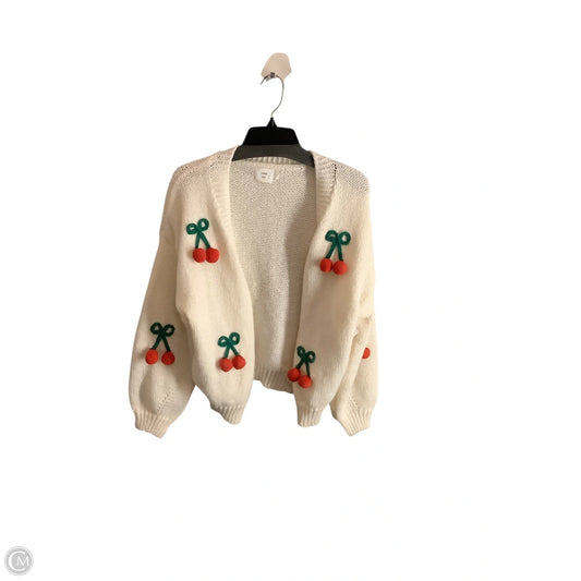 Sweater Cardigan By Clothes Mentor In Cream, Size: M