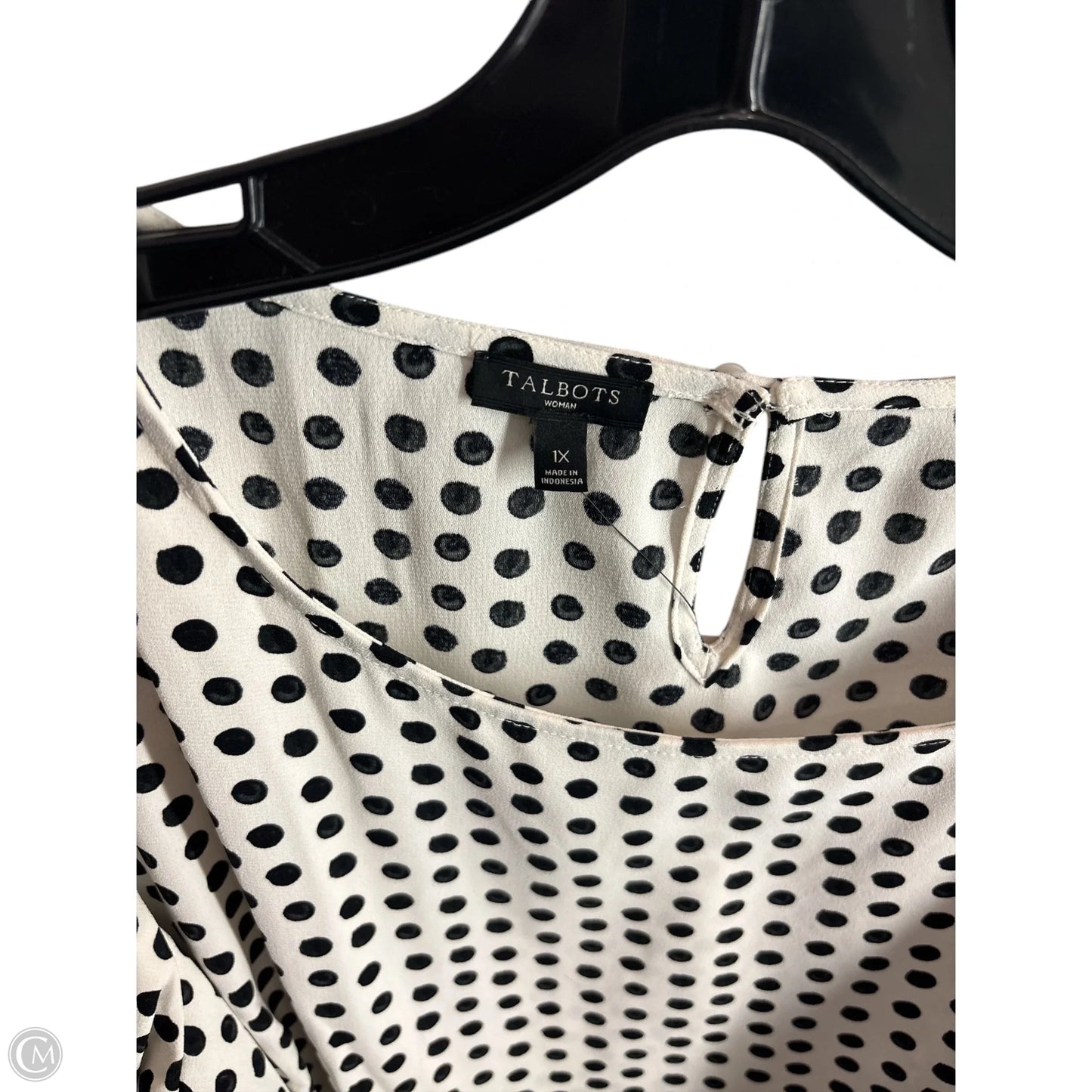 Top Short Sleeve Basic By Talbots In Polkadot Pattern, Size: 1x