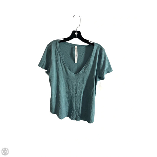 Athletic Top Short Sleeve By Lululemon In Teal, Size: 10