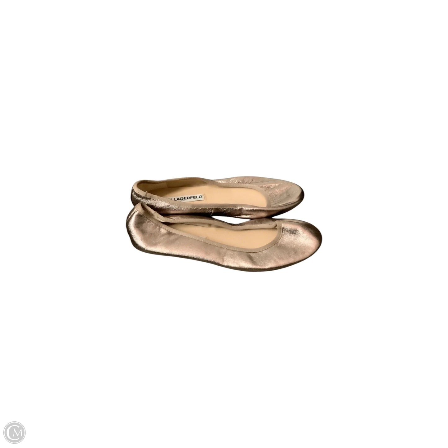 Shoes Designer By Karl Lagerfeld In Gold, Size: 6.5