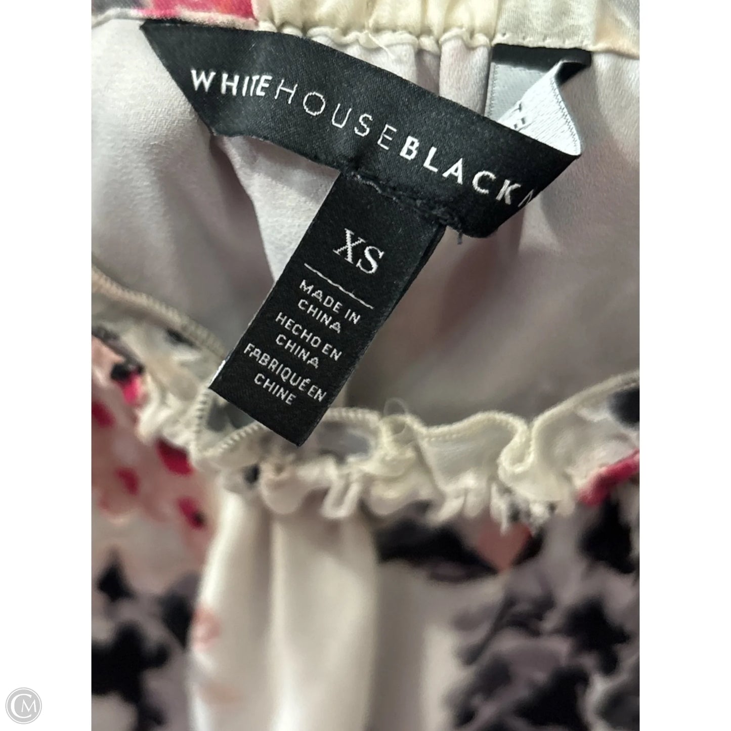 Top Long Sleeve Basic By White House Black Market In Floral Print, Size: Xs