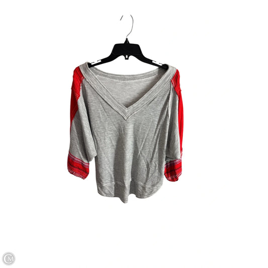 Top Long Sleeve Basic By Pol In Grey, Size: S