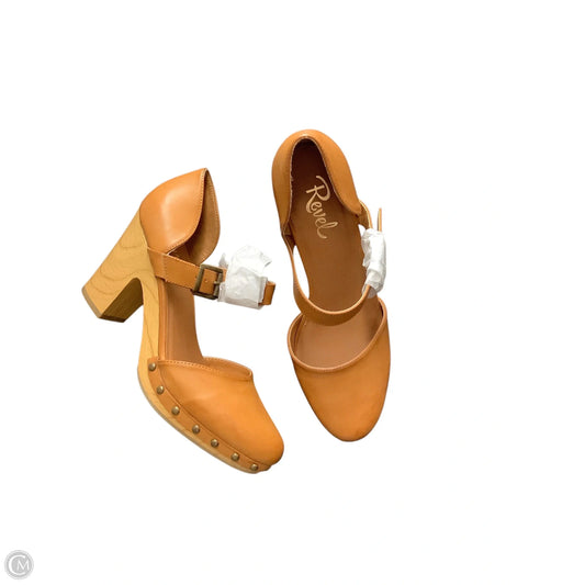 Shoes Heels Block By Clothes Mentor In Tan, Size: 9.5