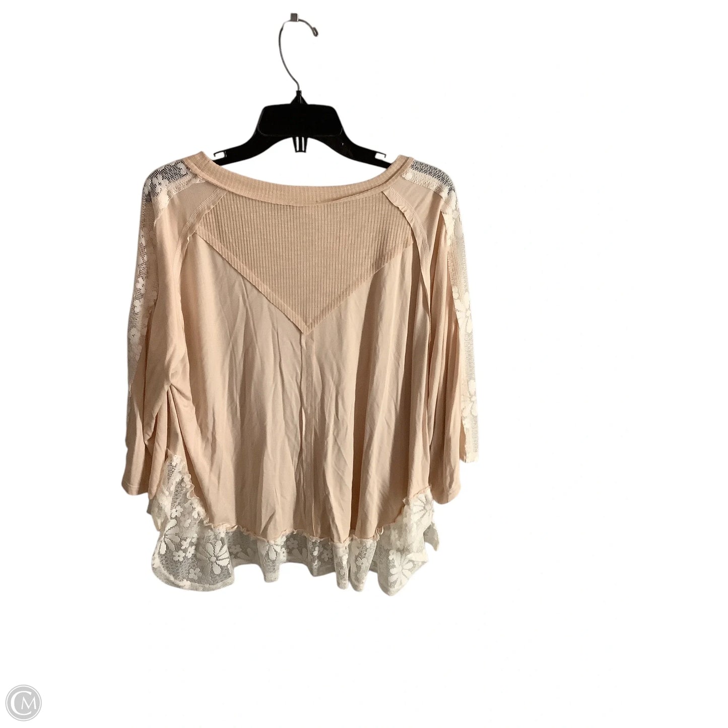 Top Short Sleeve By Pol In Peach, Size: L