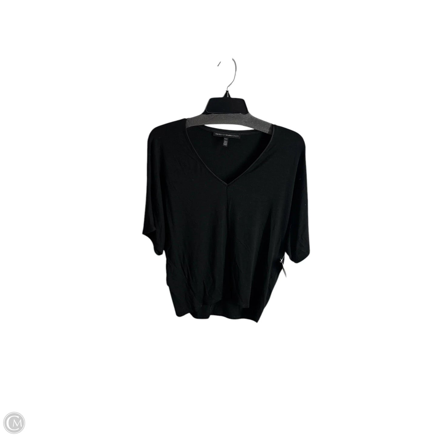 Top Short Sleeve Basic By White House Black Market In Black, Size: Xxs