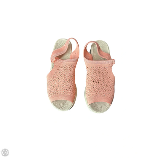 Sandals Heels Wedge By Bzees In Orange, Size: 8