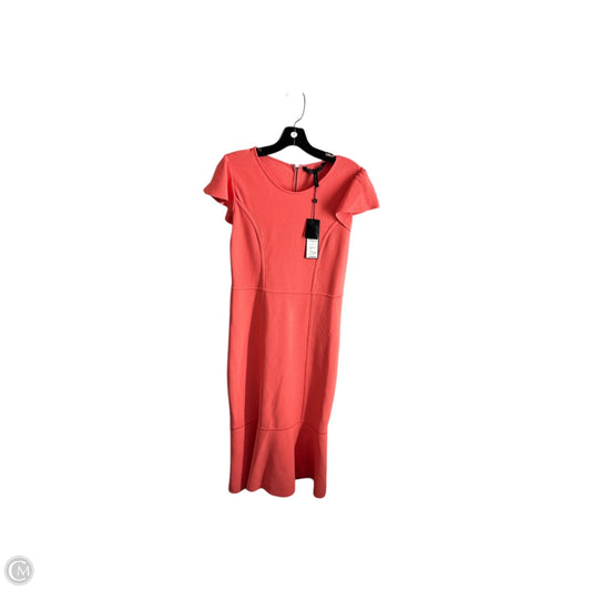 Dress Casual Midi By Bcbgmaxazria In Coral, Size: L