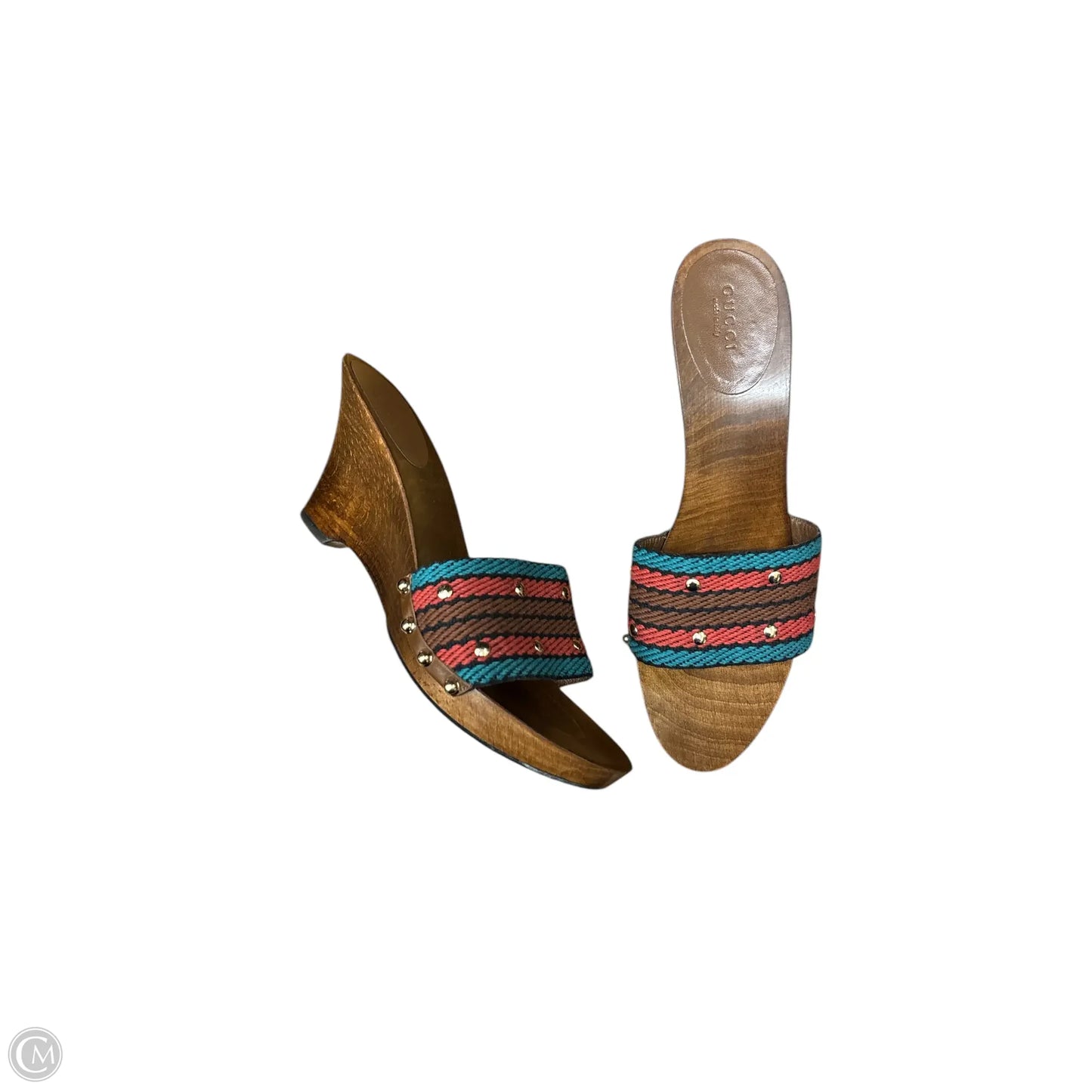 Sandals Luxury Designer By Gucci In Multi-colored, Size: 9.5