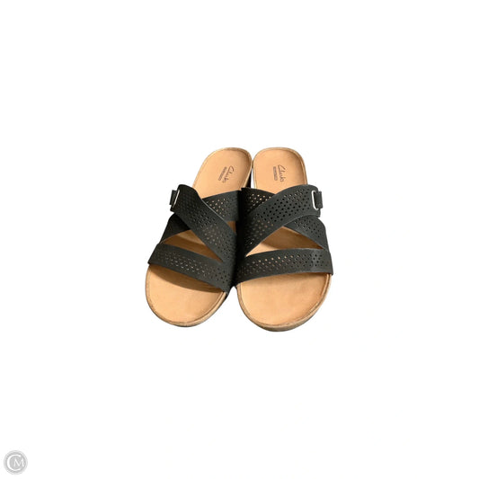 Sandals Flats By Clarks In Black, Size: 8.5