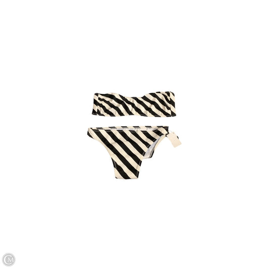 Swimsuit 2pc By Norma Kamali In Black & Cream, Size: L