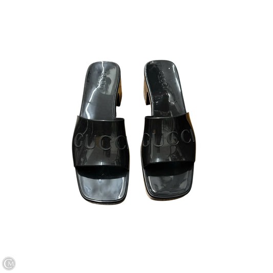 Sandals Luxury Designer By Gucci In Black, Size: 11
