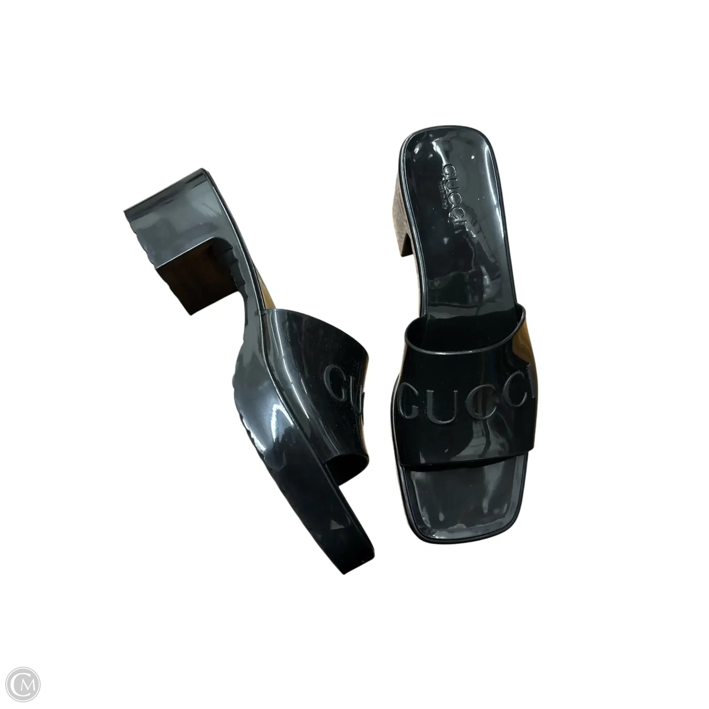 Sandals Luxury Designer By Gucci In Black, Size: 11