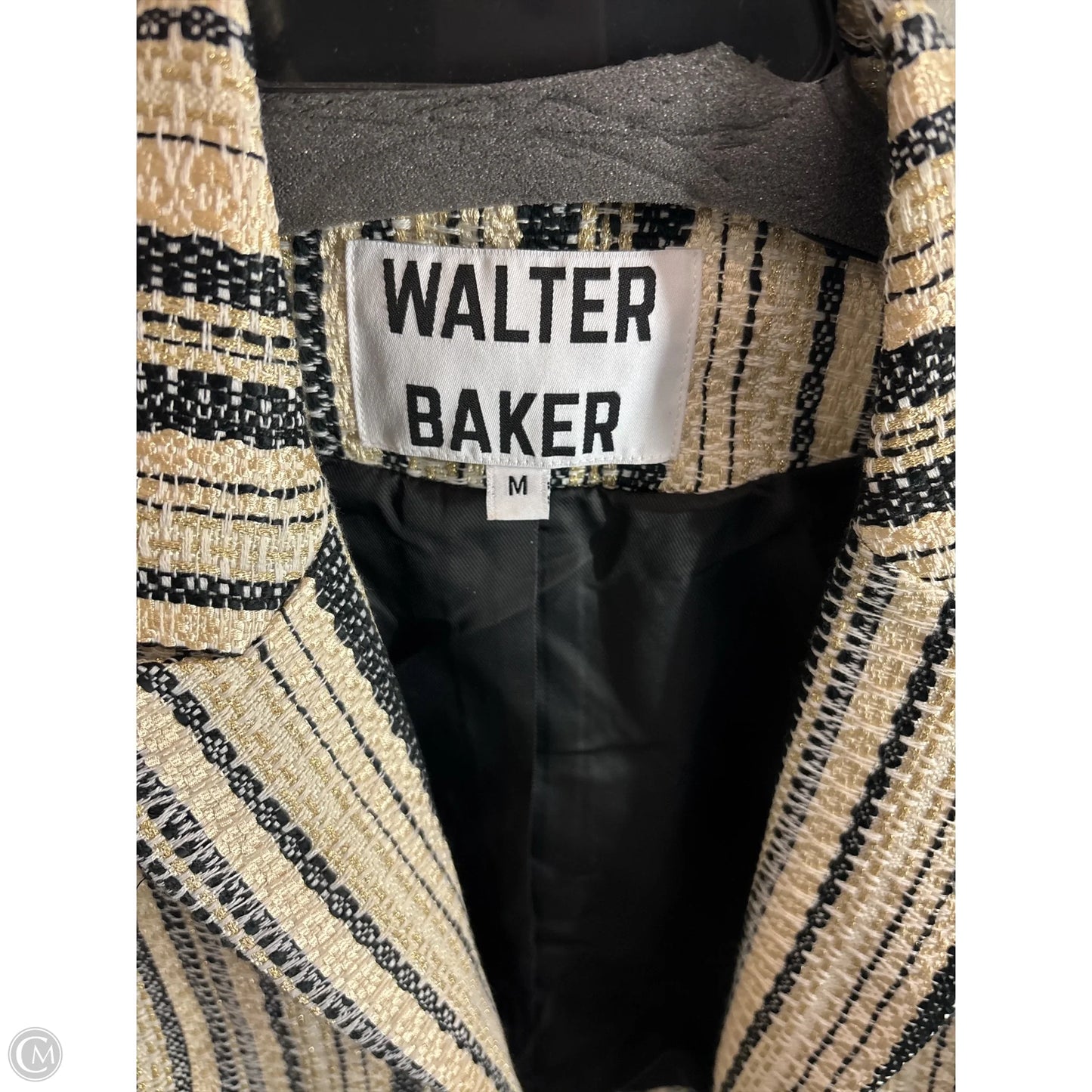 Blazer By Walter Baker In Black & Gold, Size: M