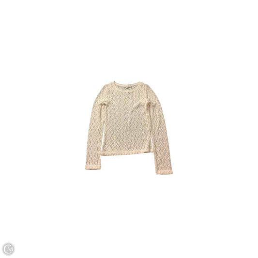 Top Long Sleeve Basic By Loft In Cream, Size: Xs