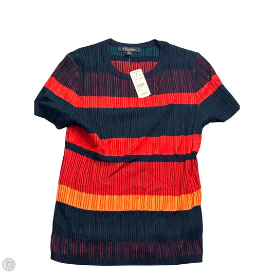 Top Short Sleeve Basic By Brooks Brothers In Blue & Red, Size: S