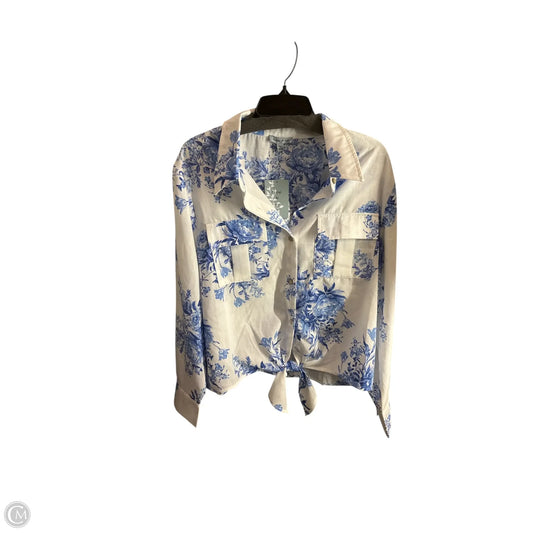 Top Long Sleeve Basic By Clothes Mentor In Blue & White, Size: Xl