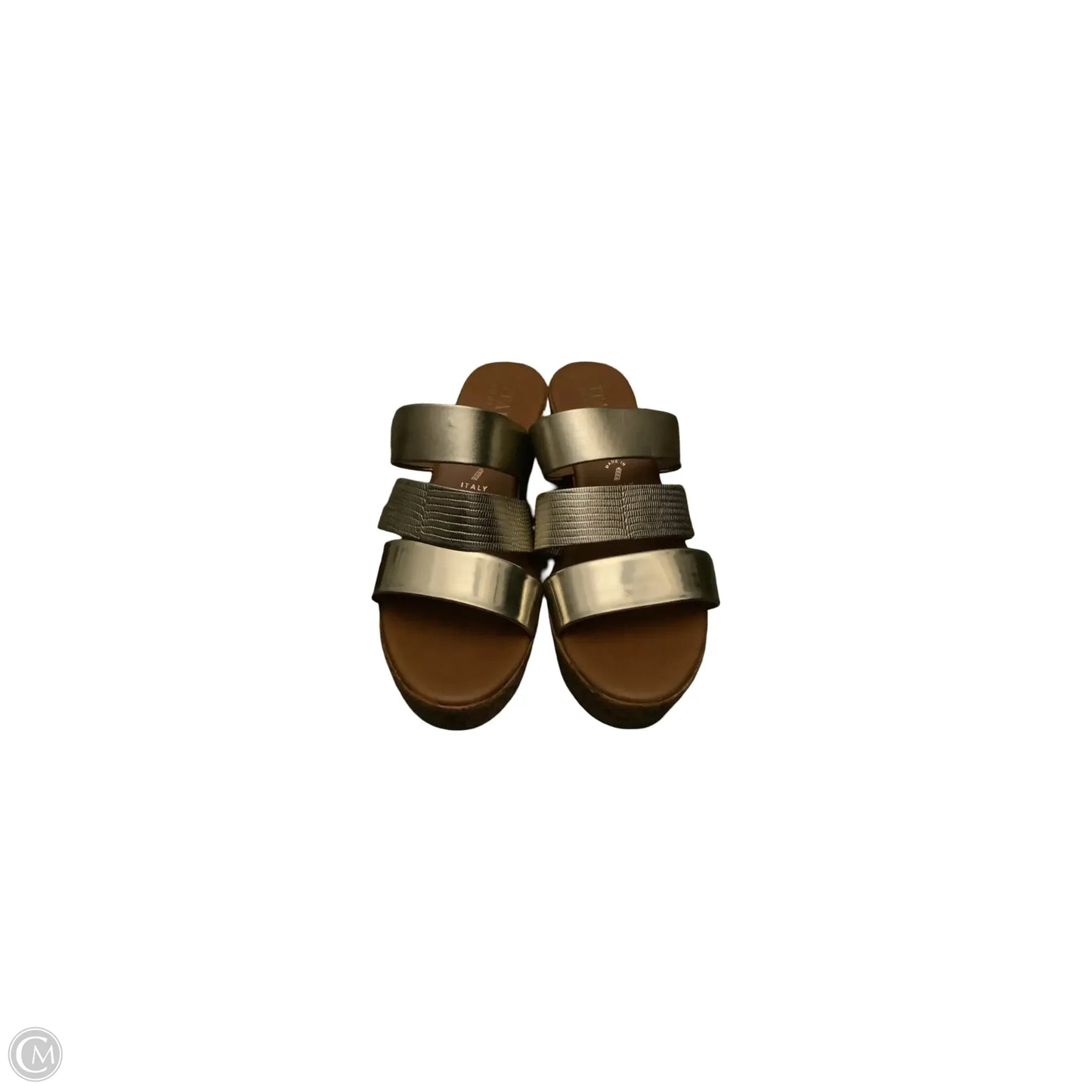 Sandals Flats By Italian Shoemakers In Gold, Size: 8.5