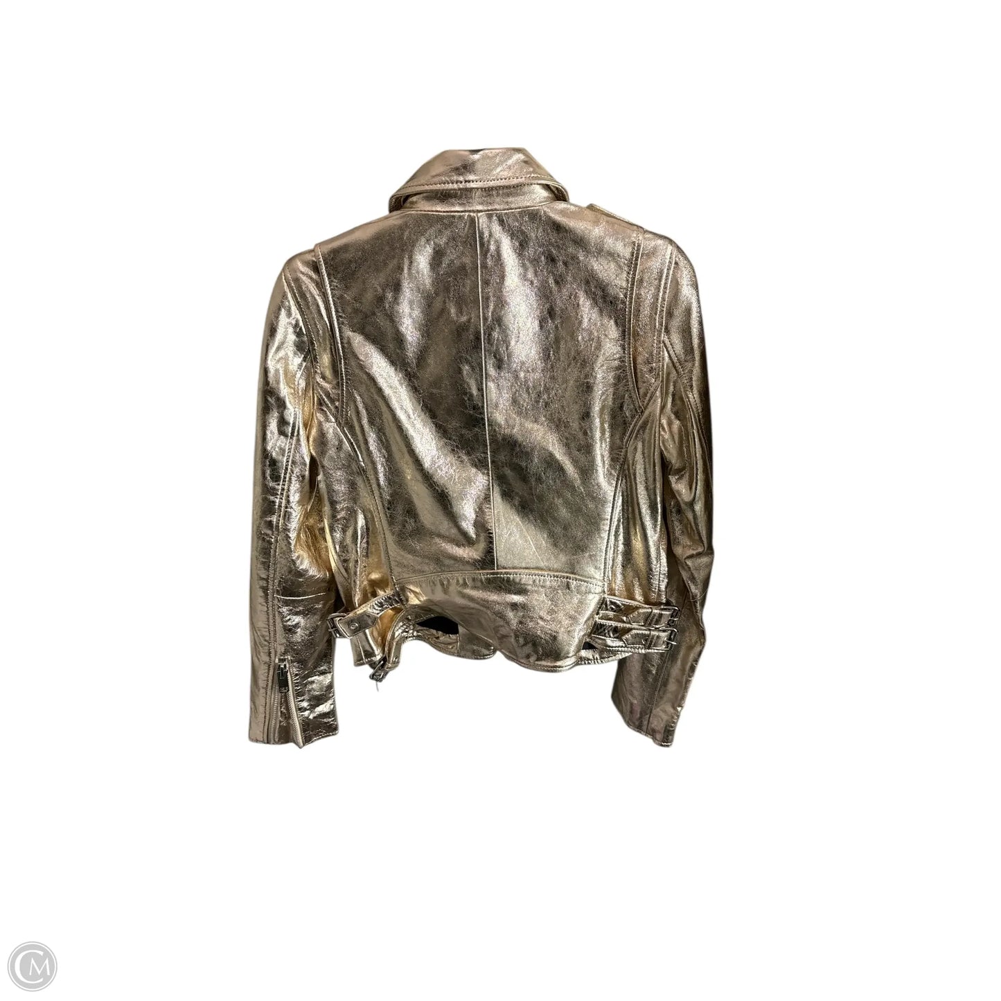 Jacket Moto Leather By Walter Baker In Gold, Size: M