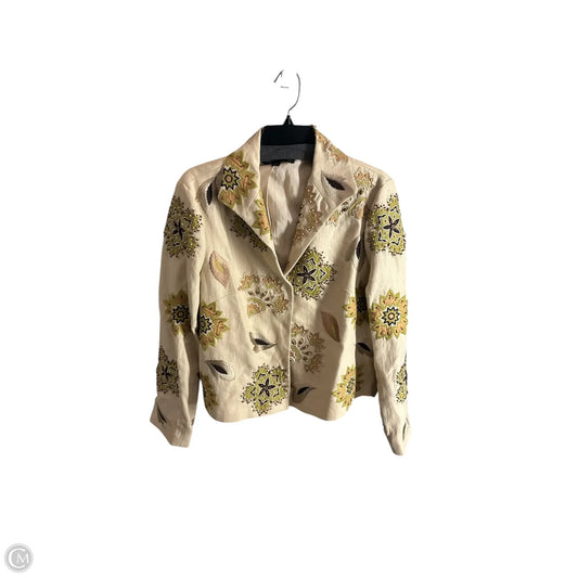 Blazer Designer By Lafayette 148 In Tan, Size: 12