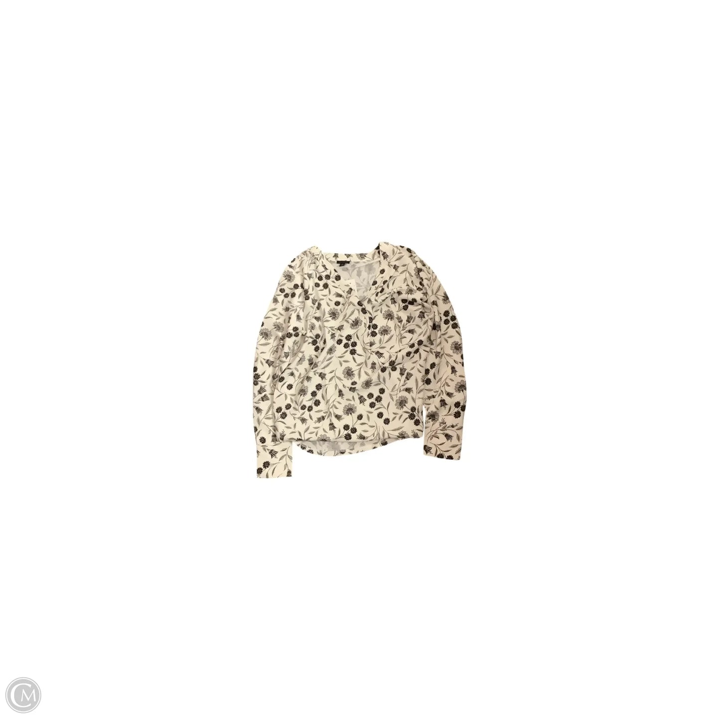 Top Long Sleeve Basic By Ann Taylor In Black & White, Size: M