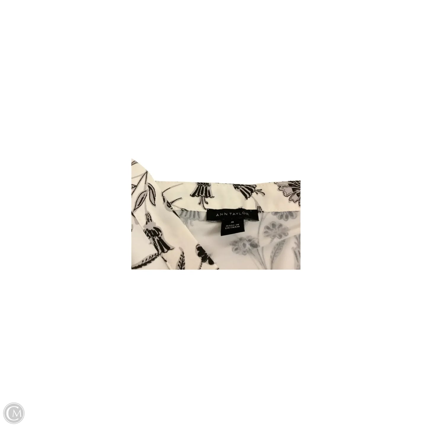 Top Long Sleeve Basic By Ann Taylor In Black & White, Size: M