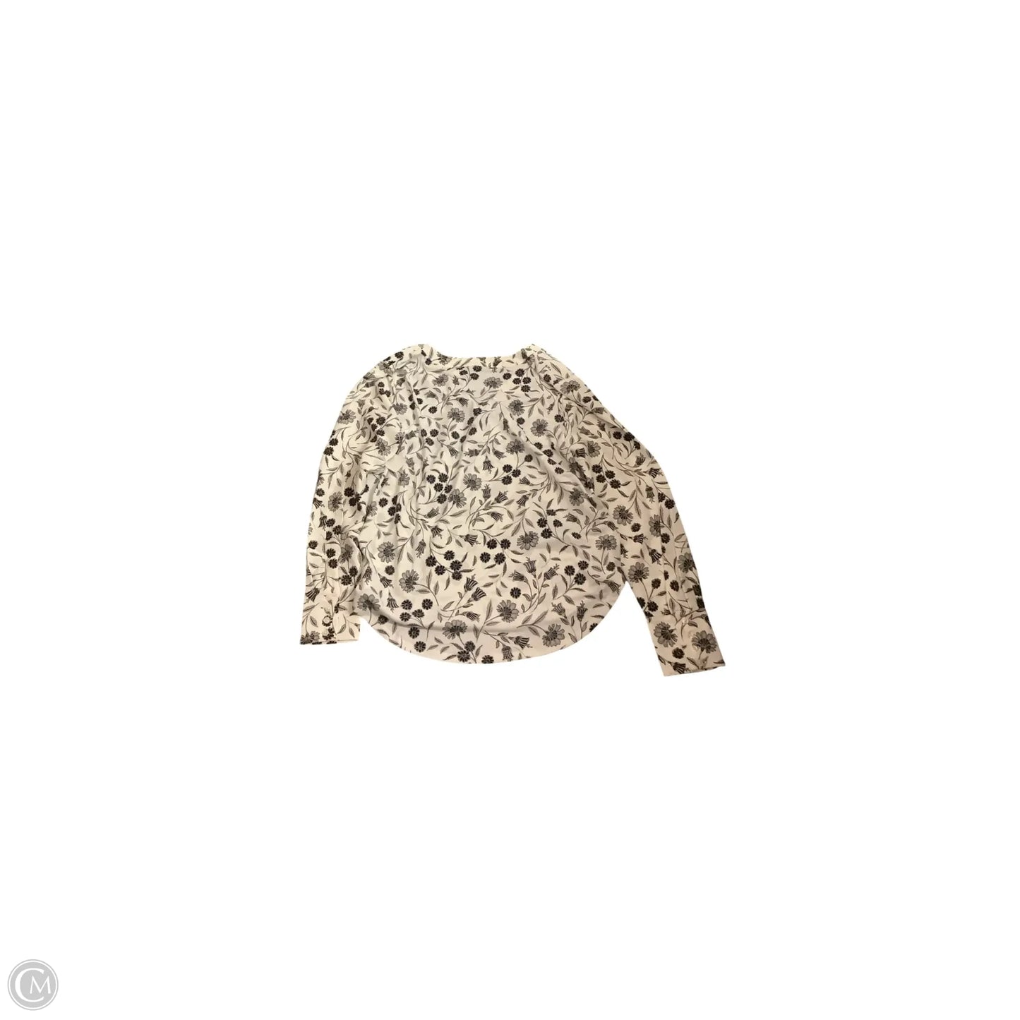 Top Long Sleeve Basic By Ann Taylor In Black & White, Size: M