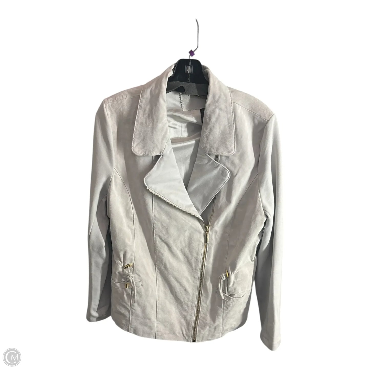 Jacket Leather By Iman Hsn In Grey, Size: L