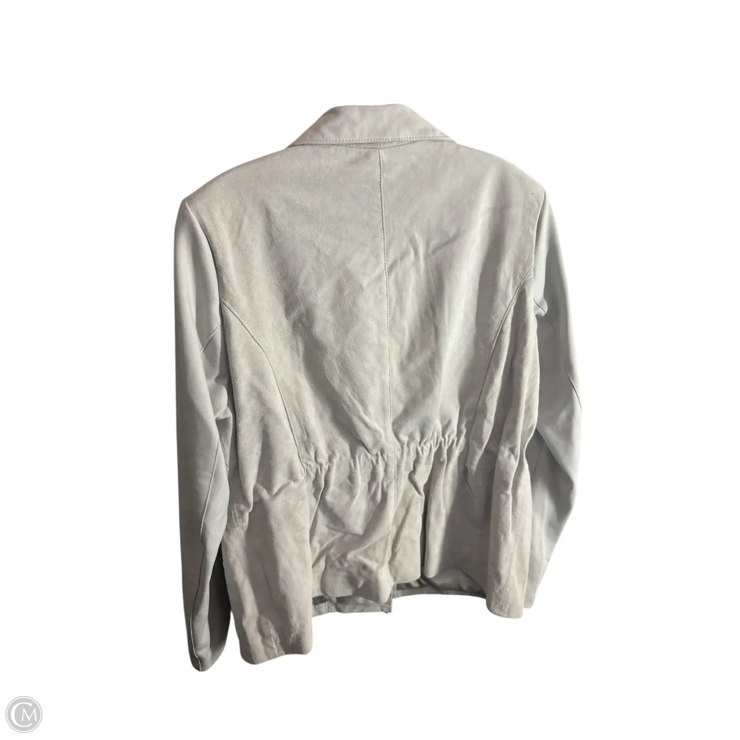 Jacket Leather By Iman Hsn In Grey, Size: L